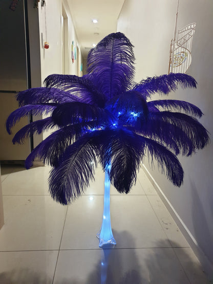 Feathers Centrepiece and tall white Eiffel Vase (RENT ADELAIDE)