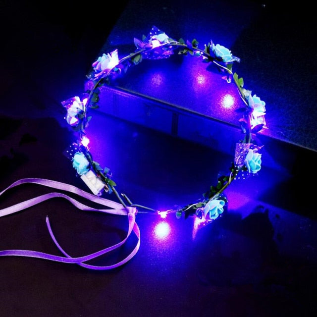 LED flower crown, LED Headband for party, crown with led lightning for party, supplies for party in Australia, neon party ideas, party decoration in Adelaide