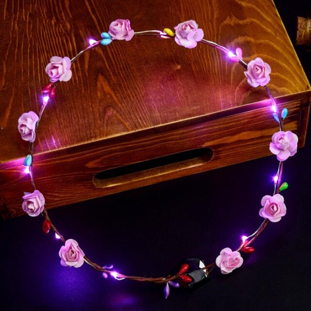 LED flower crown, LED Headband for party, crown with led lightning for party, supplies for party in Australia, neon party ideas, party decoration in Adelaide