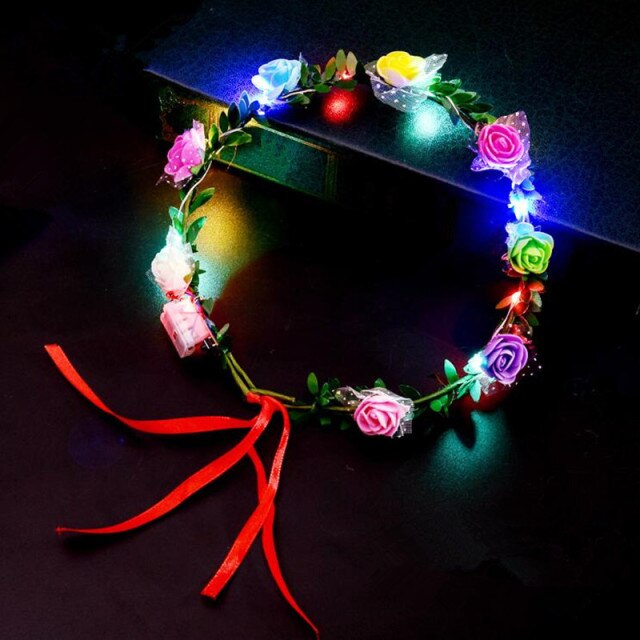 LED flower crown, LED Headband for party, crown with led lightning for party, supplies for party in Australia, neon party ideas, party decoration in Adelaide