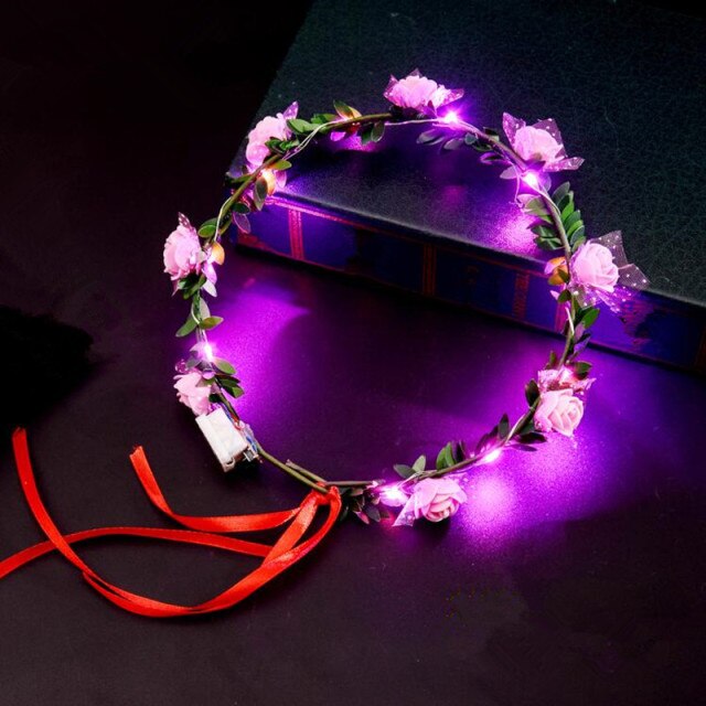 LED flower crown, LED Headband for party, crown with led lightning for party, supplies for party in Australia, neon party ideas, party decoration in Adelaide