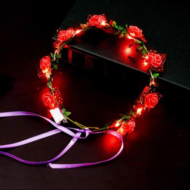 LED flower crown, LED Headband for party, crown with led lightning for party, supplies for party in Australia, neon party ideas, party decoration in Adelaide