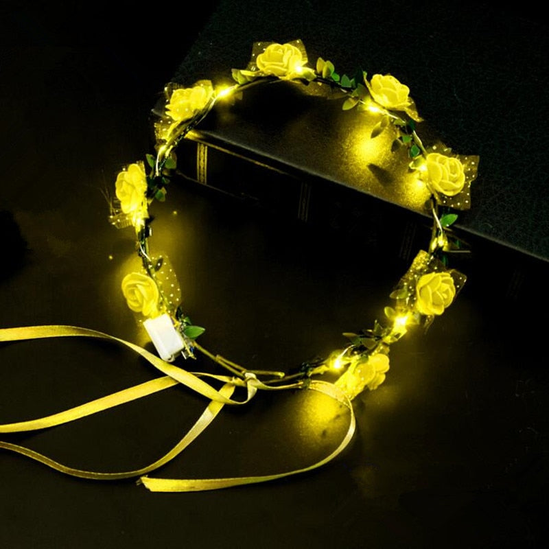 LED flower crown, LED Headband for party, crown with led lightning for party, supplies for party in Australia, neon party ideas, party decoration in Adelaide