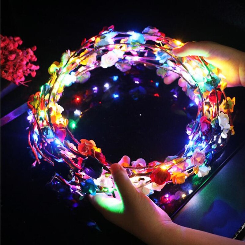 ED flower crown, LED Headband for party, crown with led lightning for party, supplies for party in Australia, neon party ideas, party decoration in Adelaide