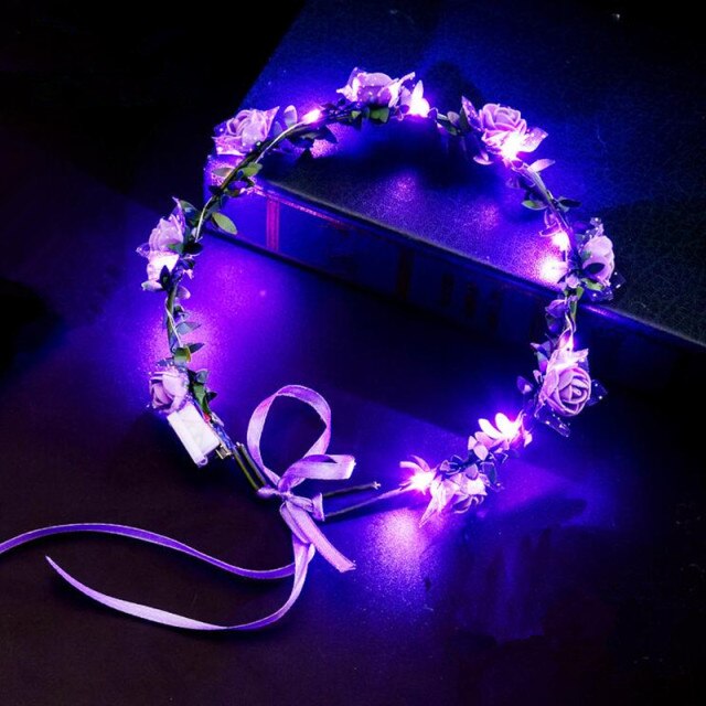 LED flower crown, LED Headband for party, crown with led lightning for party, supplies for party in Australia, neon party ideas, party decoration in Adelaide